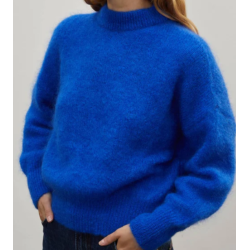 Pull mohair bleu femme