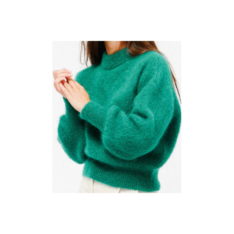 Pull mohair vert femme