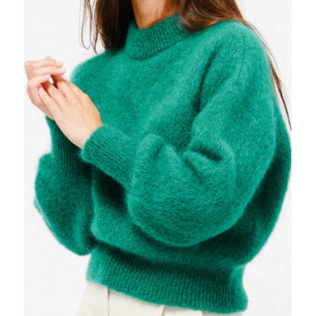 Pull mohair vert femme